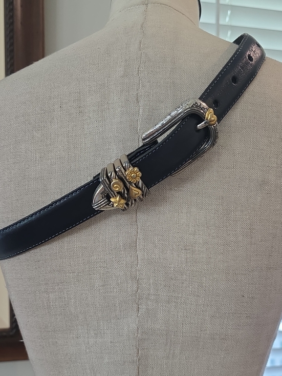 Brighton Accessories - Vintage Brighton Black Leather Strap with Branded Tab